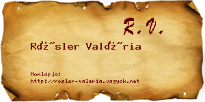 Rösler Valéria névjegykártya